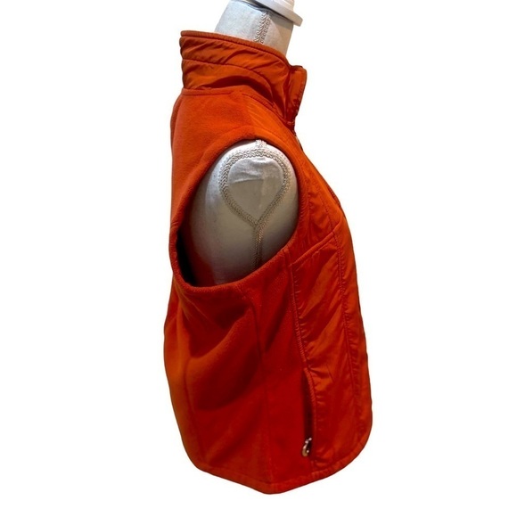 Bc Clothing fleece & nylon zip up vest in rusty burnt orange zip pockets size xl - Picture 7 of 10